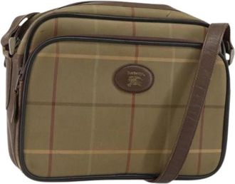 Burberry Pre-owned Canvas Schoudertas - Dames - Vintage Schoudertas - Beige - ONE Size - Leer - Vintage