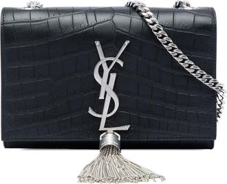 Saint Laurent Pre-owned Saint Laurent Small Croc Embossed Leather Monogram Kate Tassel Crossbody Ladies P9P1VXR5D3LMF5U8