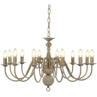 vidaXL Candelabro Stile Anticato Bianco 12 Lampadine E14 - Vidaxl