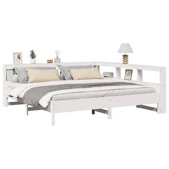 Berkfield Home Decorative Bookcase Bed without Mattress White 200x200 cm Solid W