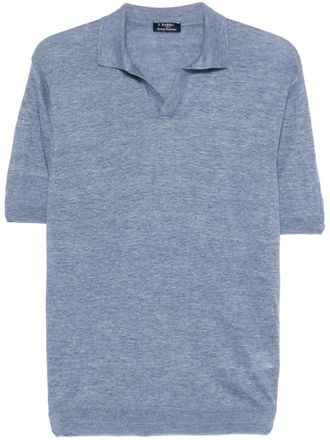 Tシャツ・カットソー BARBA FW24 NECK SHIRT (I1U13P0144070U 0003 BLUE) Cotton jersey T-shirt with patch in blue and white | GUCCI® US