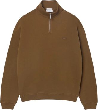 Lacoste Sweatshirt met hoge hals en rits - Heren - Sweatshirts - Bruin - S - Hoodies & sweatvesten