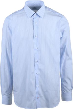 Carrel Sky Blue White Cotton Men Shirt
