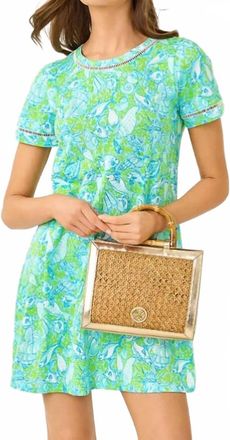 Lilly Pulitzer Cody Short Sleeve Dress In Day Dream Blue Throw Me A Line