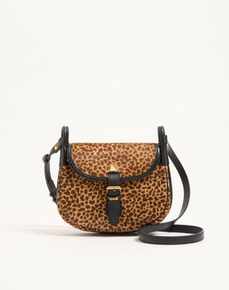 Valentino Garavani Valentino Garavani Fl&acirc;neuse Small Shoulder Bag in Pony-Effect Calfskin with Animalier Print Wo