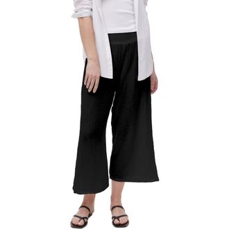 Michael Stars Medina Smocked Waist Wide Leg Pants in Black at Nordstrom, Size X-Small