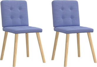 vidaXL Sedie da Pranzo 2 pz Blu Jeans in Tessuto - Vidaxl