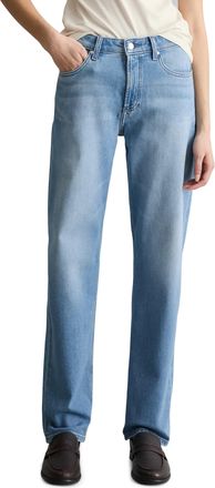 Marc O'Polo Denim Straight-Jeans MARC OPOLO DENIM, Damen, Gr. 25, L&auml;nge 32, bright blau, Denim/Jeans, Obermaterial: 60% Baumwolle, 39% Lyocell, 1% Elasthan, straight fi