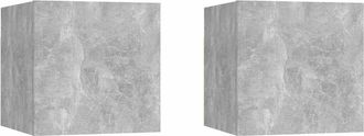 vidaXL Mesitas De Noche 2 Unidades Gris Hormig&oacute;n 30,5x30x30cm Vidaxl