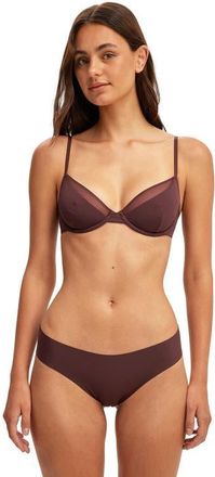 Cotton On Womens Double Layer Underwire Bra in Chocolate Plum at Nordstrom, Size 34C