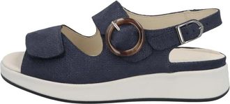 Solidus Schoenen, Dames, Blauw, 37 1/2 EU, Leer, Kami Sandal