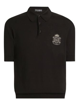 Dolce & Gabbana Poloshirt met logo-applicatie - Zwart