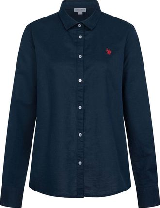 U.S.Polo Association dames linnen blouse van linnen-katoenmix