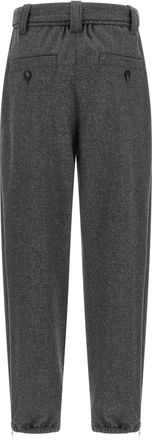 Brunello Cucinelli Virgin Wool & Cashmere Twill Trousers - Charcoal