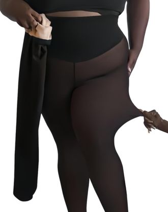 Generic Magic Curve Tights, New Compression Band Model One-Seam Translucent Fleece Lined Tights Magic Curve Leggings Women Warm Magic Fleece Lined Leggings Pa