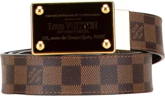 Louis Vuitton 2008 Damier Ebene Inventeur omkeerbare riem - Bruin