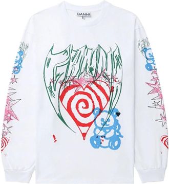 Ganni Mujer, Sudaderas, Blanco, Talla: S