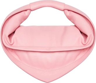 Federico Cina Roze Lamsleren Mini Tas met Verstevigd Handvat - Dames - Handtassen - Roze - ONE Size - Katoen - Tassen