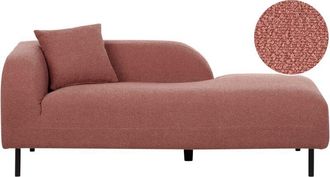 Beliani Left-Hand Chaise Lounge LE CRAU Boucle Pink