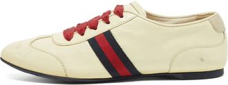 Gucci Sneakers in pelle con decorazione Web - Toni neutri