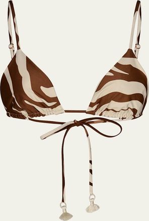 Johanna Ortiz Konibo Zebra Triangle Bikini Top