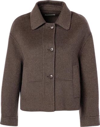 Jcsophie Palm Jacket - Dames - Zomerjassen - Bruin - M - Wol - Jassen
