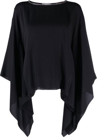Fabiana Filippi draped-sleeve blouse - women - Acetate/Silk - 40 - Black