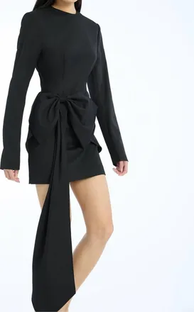 Rotate Mini Dress With Long Sleeves In Black