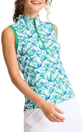 Tommy Bahama Aubrey Seaside Brights Sleeveless Half Zip Top in White at Nordstrom, Size X-Small