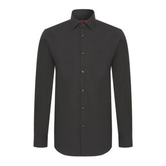 HUGO BOSS Slim Fit Katoenen Overhemd Zwart C-Jenno - Heren - Zakelijke Overhemden - Zwart - XL - Katoen - Overhemden