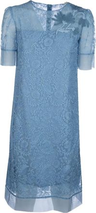 Ermanno Scervino Abito midi a fiori - Blu