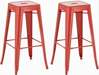 Clp Clp - Juego De 2 Taburetes De Bar Joshua Rojo