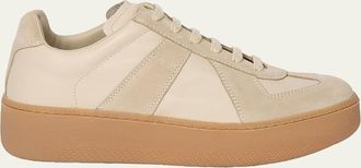 Maison Margiela Replica Mixed Leather Platform Sneakers