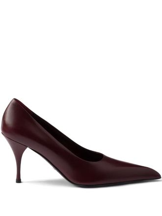 Prada 85mm leather pumps - women - Calf Leather/Calf Leather/CALFSKIN - 40.5 - Red