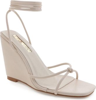 Billini Otis Lace Up Wedge Sandal In Snow