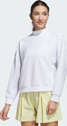 adidas adidas Performance Womens Beyond Spacer Mock Layer Sweatshirt - White - Size Medium