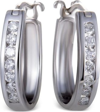 Luxury Bazaar Orecchini in oro bianco 14 carati con diamanti - Argento