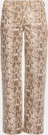 Mother The Maven Sneak Leather-Blend Pants