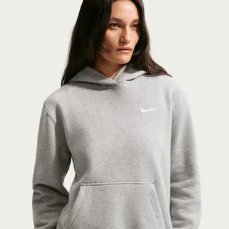 Nike Womens Studio Fleece Medium Weight Pullover Hoodie in Black | IR8301-001