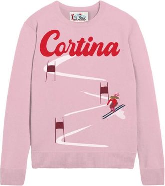 MC2 Saint Barth New Queen Sweater - Dames - Ronde hals truien - Roze - M - Wol - Truien & Vesten