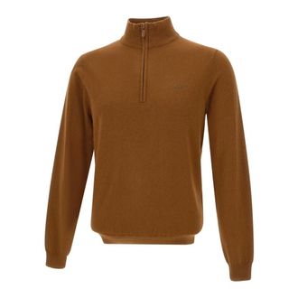 Sun 68 Turtlenecks, male, Brown, Size: 3XL Half Zip Sweater