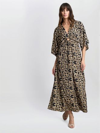 Gina Bacconi Womens Nevaeh Stripe Maxi Dress - Black - One Size