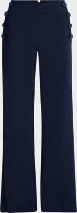 Maison Common Cotton-Stretch Flare Sailor Pants With Tie Back