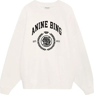 Anine Bing Miles Sweatshirt - Dames - Sweatshirts - Beige - XS - Katoen - Hoodies & sweatvesten