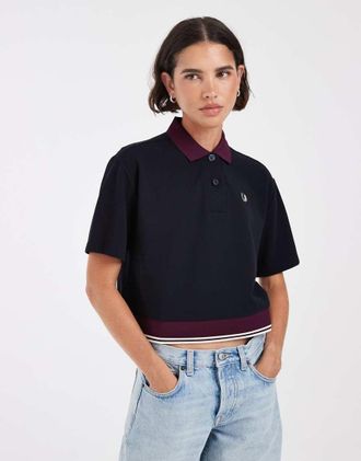 Fred Perry Polo blu navy con fondo a contrasto