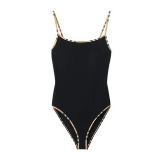 Burberry One-piece, female, Black, Size: XS Check Detail Swimsuit
