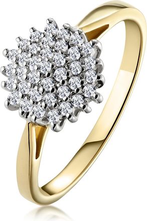 The Diamond Store Cluster Ring 0.25ct Diamond 9K Yellow Gold - E5362