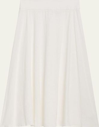 Majestic Filatures A-Line Stretch Linen Maxi Skirt