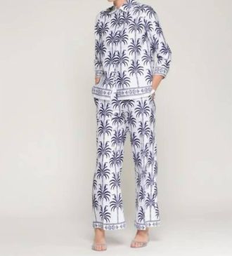 Vilagallo Palm Print Trousers In Palmeras Tucan