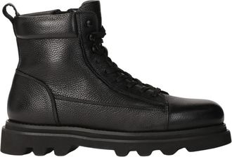 Kazar Klassieke zwarte ge&iuml;soleerde laarzen - Heren - Veterlaarzen - Zwart - 44 EU - Leer - Schoenen